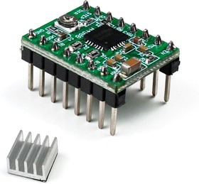 Драйвер шагового двигателя A4988 с радиатором Драйвер шагового двигателя A4988 с радиатором