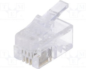 LOG-MP0017, Вилка, RJ10, PIN: 4, не экранированный, позолота, Конф: 4p4c, обжим