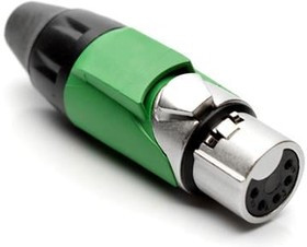 AX5F5M, XLR Connectors 5P SOCKET F PLUG GREEN MARK SLEEVE