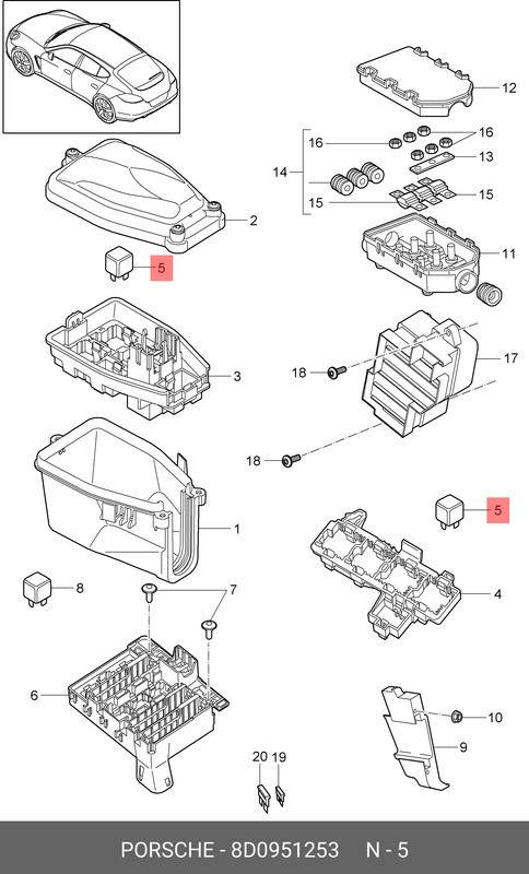 8D0951253, 370 / Реле, кондиционер AUDI-VW