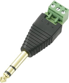CLB-JL-8105, Телефонный аудио разъем, 3 контакт(-ов), Штекер, 6.35 мм, Монтаж на Кабель