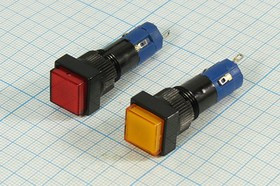 Выключатель кнопочный с фиксацией SPST, OFF-ON, красный с подсветкой ,220В/1А, IL2Вкр; №10289R ПКн\250\ 1,0\SPST\d12\чер\ ILкрСд2В\\5C\HS-20