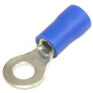 RVL2-4 blue, Наконечник кольцевой изолированный RVL2-4, 27 А, 16-14 AWG, синий, латунь луженая