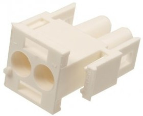 350777-4, Корпус разъема Universal MATE-N-LOK, вилка 2PIN, In-Line (Nylon, UL 94V-0) без контактов, шаг 6.35 мм
