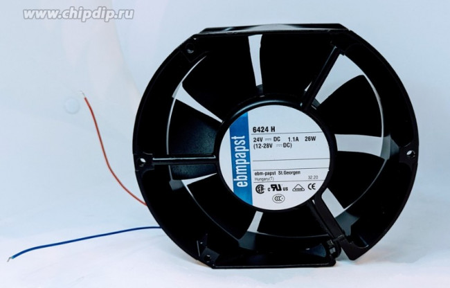Вентилятор Ebmpapst TYP 6424 /2H 172x150x51 26W 24V 3pin 1.1A