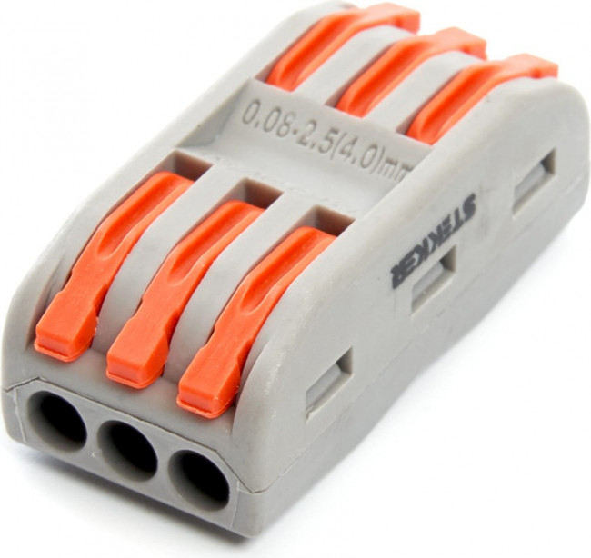 Клемма монтажная для фазных проводников, 3 контактные группы, LD222-423 5 шт 39487