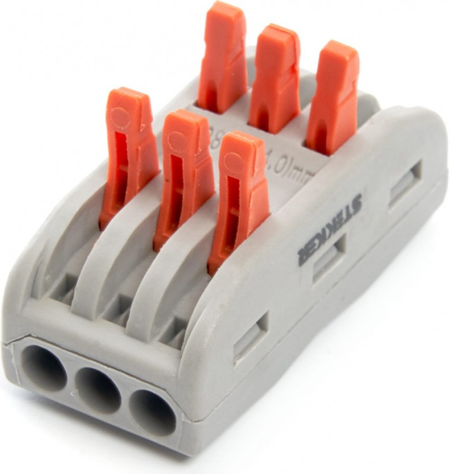 Клемма монтажная для фазных проводников, 3 контактные группы, LD222-423 5 шт 39487