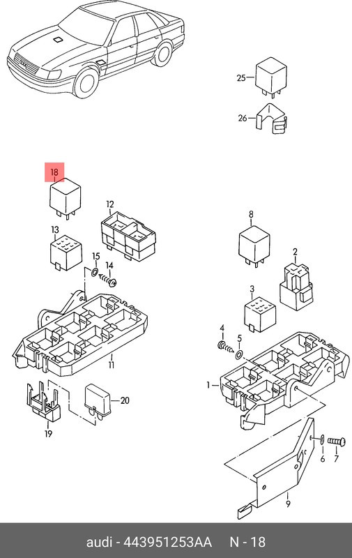 443951253AA, Реле топливного насоса VAG