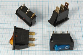 Выключатель клавишный, 3T, 15А, ON-OFF, 15,5x33,6, с подсветкой синей, IRS-101-2C; №1671 B Пкл\\15\ON-OFF\15,5x33,6\ чер\ILсин\\3T\IRS-101-2