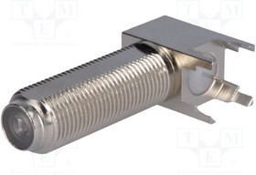 F6252A1NPPT75, Гнездо, F, "мама", угловой 90°, 75Ом, THT, 1ГГц