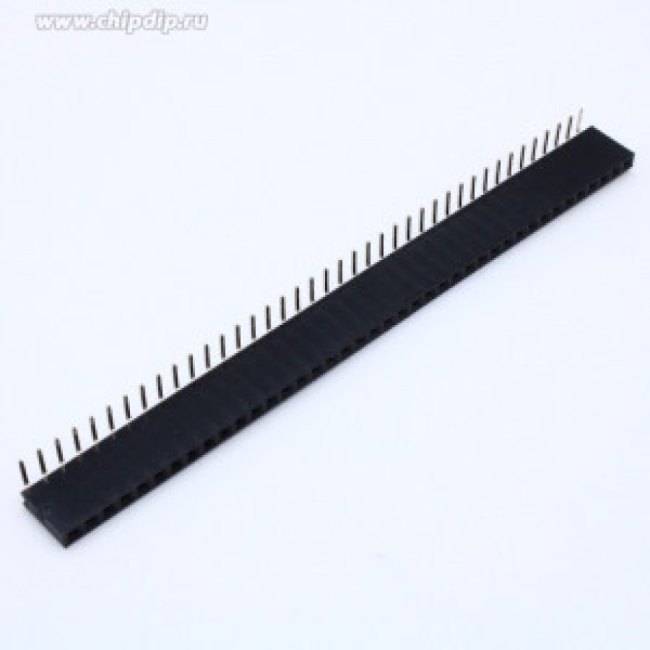 PBS-40R (DS-1024 - 1x40 - R), Гнездо на плату 2.54мм 1х40pin угловое