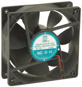 OD1238-12HB, DC AXIAL FAN, BALL, 105CFM, 0.05A, 12V