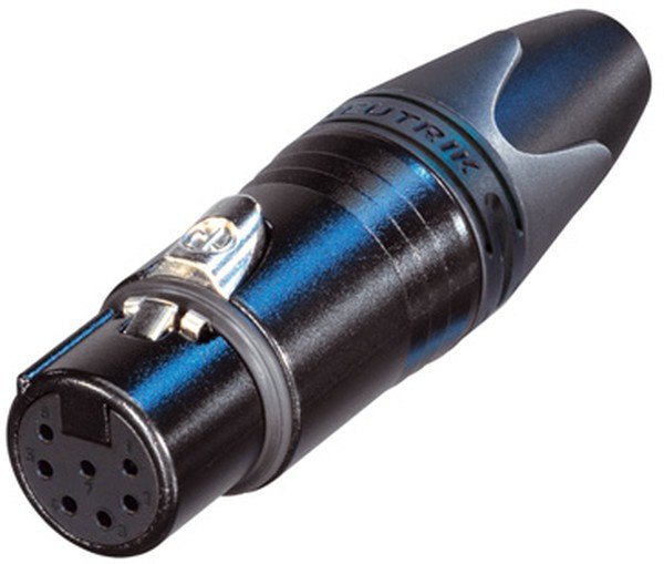 NC7FXX-BAG, XLR Connectors 7P FEM BLACK HOUSE SILVER CONTACTS
