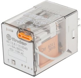 601381100040, Реле общего назначения 11 штырьков втычное AgNi 3CO 10A блокируемая кнопка Тест+Флаг и