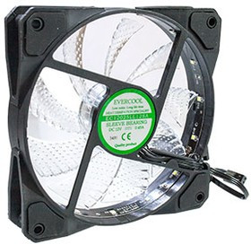 CLR12025LL12SA-WH, вентилятор 120*120*25мм 12В с подсветкой белый, подшипник скольжения, 1700 об/мин