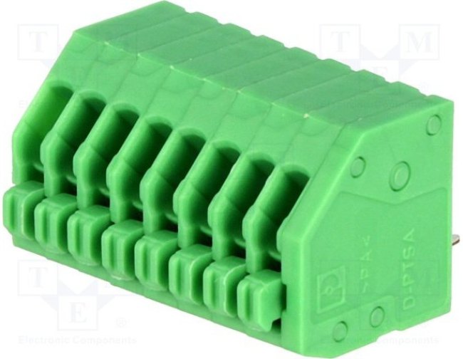 PTSA0.5/8-2.5-Z, Зажимная рейка для печатных плат, угловой 45°, 2,5мм, на PCB
