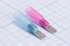 2510475F, Разъем плоский 4.8x0.5мм изолированный в красной термоусаживаемой манжете; Q-15933R клемма штек 4,8x0,5\\0,5~1,5S\Cu луж\обж+t-уса