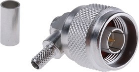 R161182000W, Plug Cable Mount N Connector, 50, Crimp Termination, Right Angle Body R161182000W, Plug Cable Mount N Connector, 50, Crimp Termination, Right Angle Body