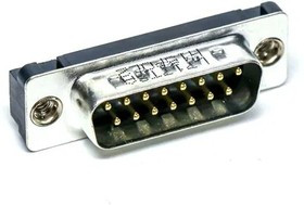 L717TSAH15POL2, Разъем D Sub, Standard, Штекер, TS, 15 контакт(-ов), DA, Пайка
