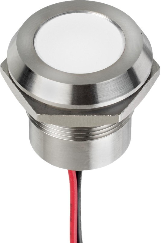 Q22Y5SXXW24E, LED Indicator, Rear Epoxy Wire, Fixed, White, DC, 24V