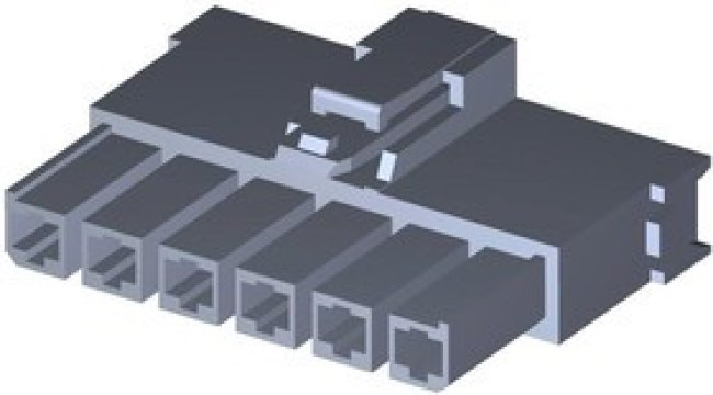 200456-1216, Корпус разъема, Mega-Fit 200456, Гнездо, 6 вывод(-ов), 5.7 мм