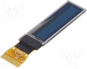 DEP096016A-W, Дисплей OLED, графический, 0,84&quot;, 96x16, Размер окна 21,1x3,5мм
