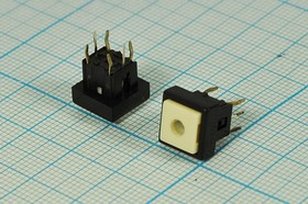 Переключатель тактовый 10x10x 9,8, h 0,8, NO, с подсветкой 2В красный, 6P, PB6141L-3