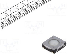 EVQ-Q2B01W, Tactile Switches Switch Light Touch 6mm Square SMD