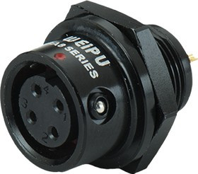 SA812/S2B, Гнездо; SA8; "мама"; PIN: 2; IP67; 5А; пайка; на панель,гайка сзади