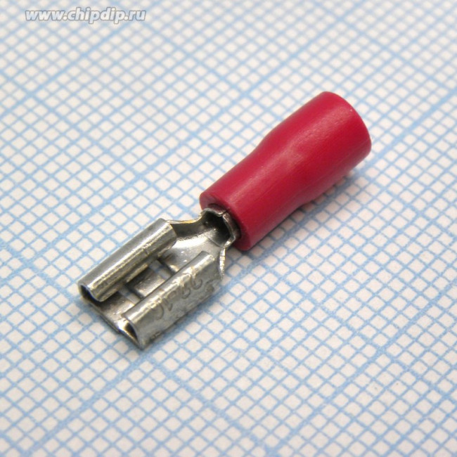 FDD1.25-187(8) Black, наконечник кабельный ножевой (гнездо) с изоляцией 0.8х4.75мм, сеч. пров. 0.5-1.5мм2