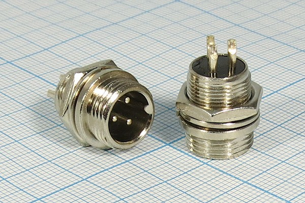 Штекер микрофонный MIC12, 3P, на панель, М12, QGXZ12M-3B[X12-3P]; №10625Z штек мик MIC12\3P\пан\М12\\ QGXZ12M-3B[X12-3P]