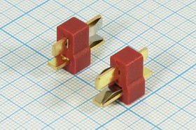 Разъем питания DC Deans-T вилка, 2C, на кабель, XT-M[Deans/T-PLug]