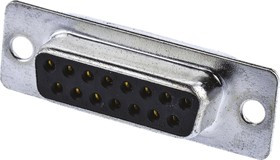 15 Way Panel Mount D-sub Connector Socket, 2.77mm Pitch