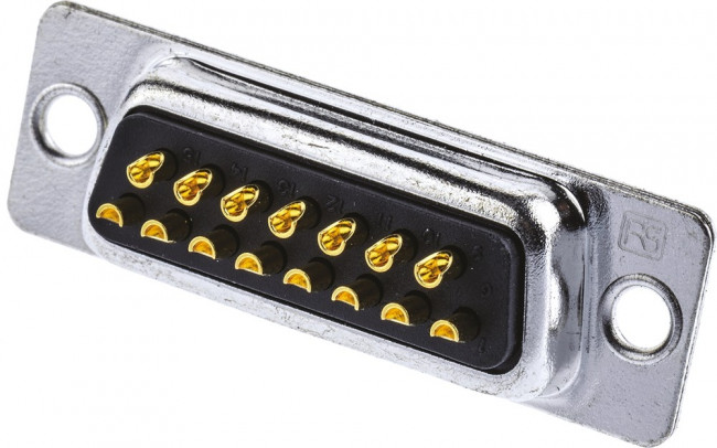 15 Way Panel Mount D-sub Connector Socket, 2.77mm Pitch