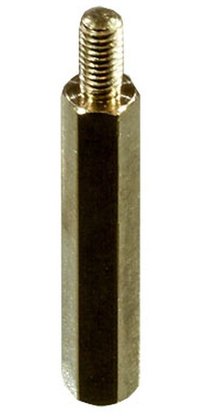 PCHSN-25, (KLS8-DBL-M3-E5.0-L25 KLS8-DBL-M3-E4.7-L25), Стойка латунная для печатной платы, шестигранная, М3, 25мм, отверстие- винт