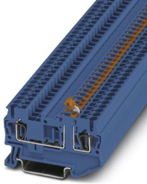 3037818, ST 2.5-MT BU Series Blue DIN Rail Terminal Block, Single-Level, Spring Clamp Termination