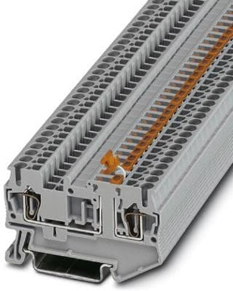 3037818, ST 2.5-MT BU Series Blue DIN Rail Terminal Block, Single-Level, Spring Clamp Termination