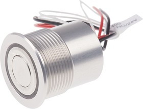 1241.6400, Pushbutton Switches 30mm Red ring illum Mechanical N.O. SS