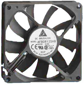 AFB0812SHB, DC Fans DC Tubeaxial Fan, 80x15mm, 12VDC, Ball Bearing, Lead Wires