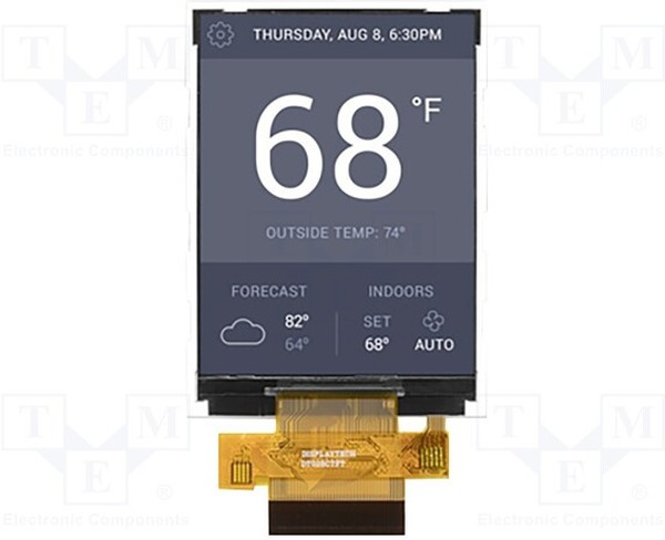 DT028CTFT, Дисплей: TFT; 2,8"; 240x320; Подсвет: LED; Размер окна: 43,2x57,6мм
