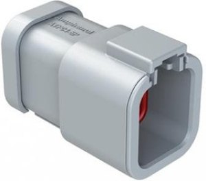 ATP04-6P-MM01, Automotive Connectors 6-Position Receptacle, Male, with Endcap and Reduced Diameter Seal, Grey ATP04-6P-MM01, Automotive Connectors 6-Position Receptacle, Male, with Endcap and Reduced Diameter Seal, Grey