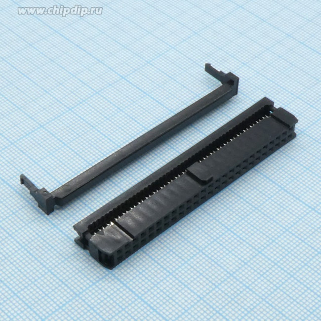 IDC-50F (DS1016-50), Розетка 2.54мм на шлейф 50 pin с фиксатором кабеля
