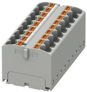 3273834, Terminal Block, Push-In, 18 Poles, 450V, 32A, 0.2 ... 6mm², Grey 3273834, Terminal Block, Push-In, 18 Poles, 450V, 32A, 0.2 ... 6mm², Grey