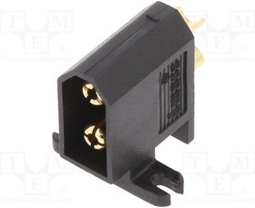 XT60C-M, Гнездо питания DC XT60 "папа" PIN 2 под пайку Цвет черный