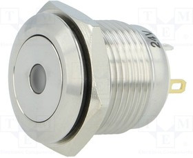 V16-10D-24G-S, Переключатель антивандальный, Положения 2, SPST-NO, 2A/36ВDC