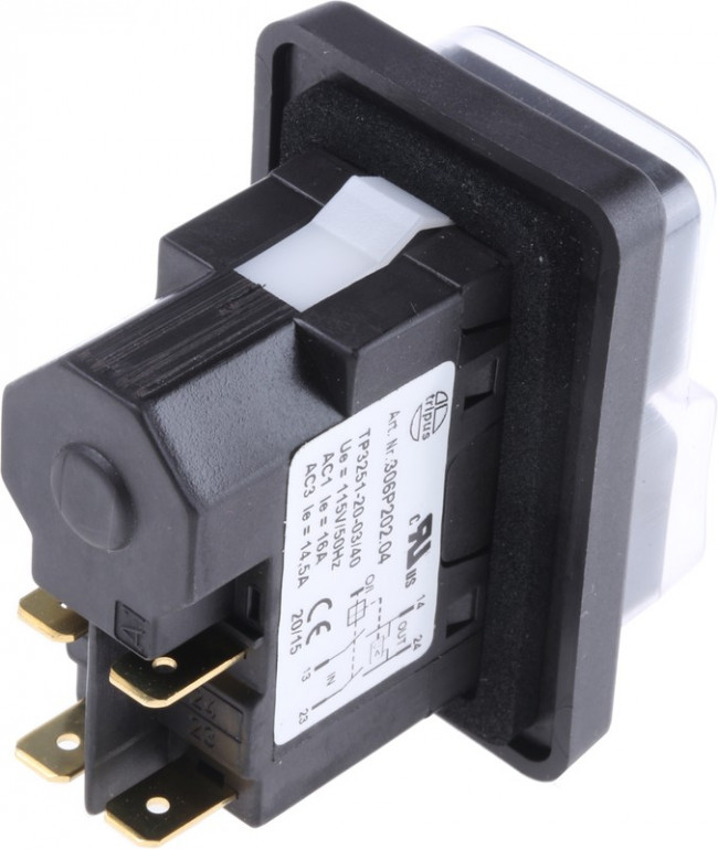 306P202.04, Apem 3000 Series Push Button Switch, Momentary, DPDT, IP65