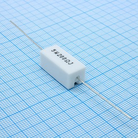 SQP5WJ200RB, (SQP 5W 200 5%), Резистор керамический цементный аксиальный (SQP) 5Вт 200Ом +5%