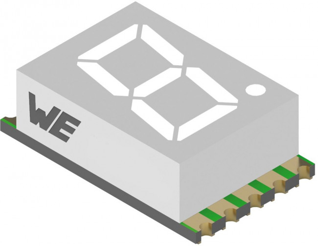 157112S12800, 157112S12800 7-Segment LED Display, CA Super Red 28 mcd RH DP 7.6mm