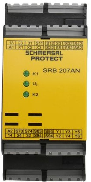SRB207AN 24V, Light Beam/Curtain, Safety Mat/Edge, Safety Switch/Interlock Safety Relay, 24V dc, 2 Safety Contacts SRB207AN 24V, Light Beam/Curtain, Safety Mat/Edge, Safety Switch/Interlock Safety Relay, 24V dc, 2 Safety Contacts