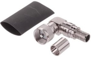 EZ-400-UM-RA-X, RF Connectors / Coaxial Connectors UHF-male (plug) right angle, crimp connector, non-solder pin, no braid trim EZ-400-UM-RA-X, RF Connectors / Coaxial Connectors UHF-male (plug) right angle, crimp connector, non-solder pin, no braid trim